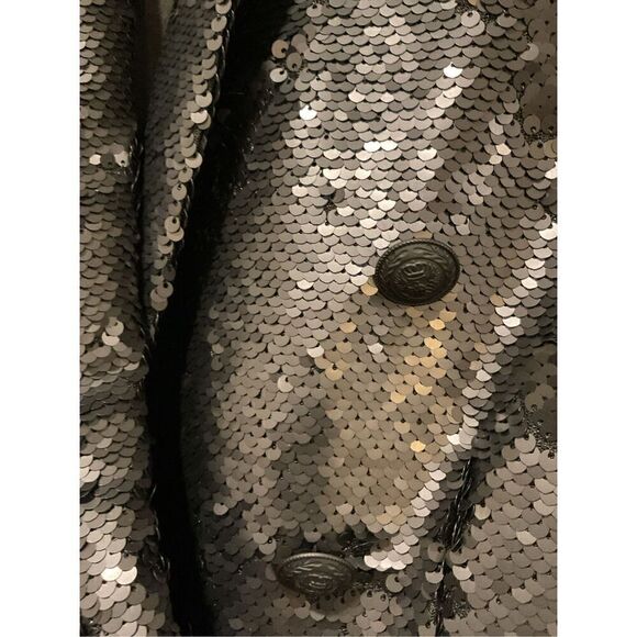 L'Agence Women's Black Kenzie Double Breasted Sequin Matte Blazer Size 6 - Picture 5 of 10